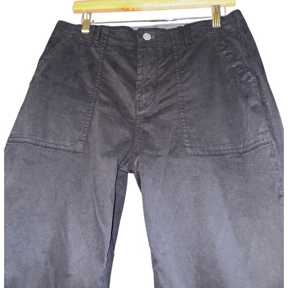 Anthropologie Pilcro Straight Leg Raw Hem Black Pants Women's 27 Flap Pockets - Picture 1 of 9